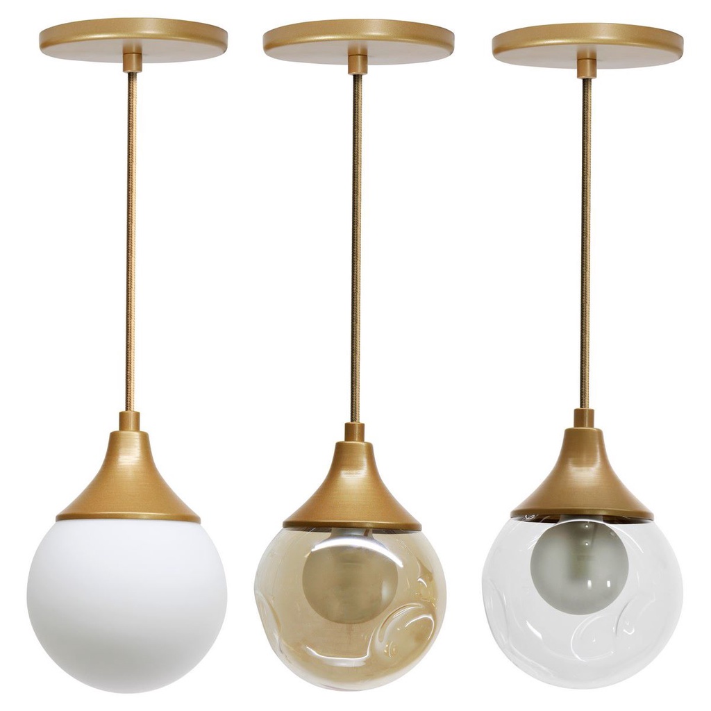 Luminária Pendente Bruxelas Globo 12cm Jabuticaba Bola Moon Soquete G9 New Moderno