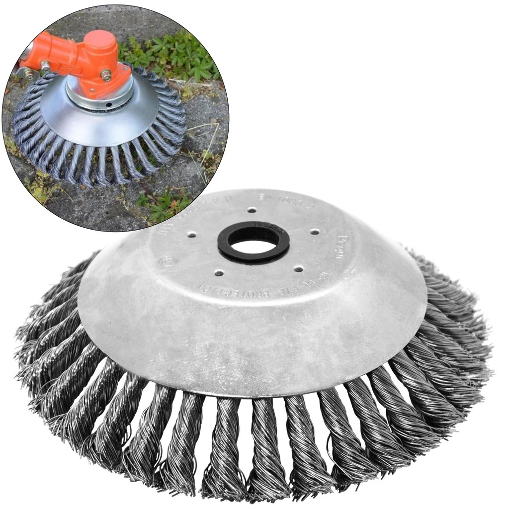 Escova Conica Trançada para Roçadeira PEQUI 8 x 1/2  200mm Papa-Capim Aço Temperado 0,50mm Máx 10.000 RPM