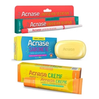 Kit Acnase contra espinhas e cravos Creme, Lapiseira E Sabonete Anti Acne em Oferta na Shopee
