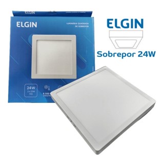 Luminária Painel Plafon Led 24W 6500K Quadrado Sobrepor ELGIN em Oferta na Shopee