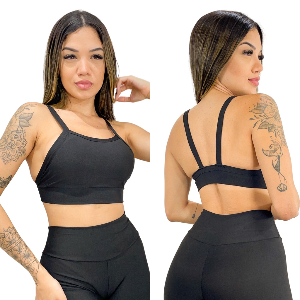 Cropped Top Feminino de Academia Fitness Treino