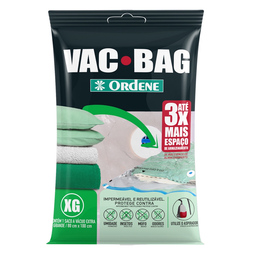 Saco para Armazenamento a Vácuo Vac Bag Extra Grande 80x100cm