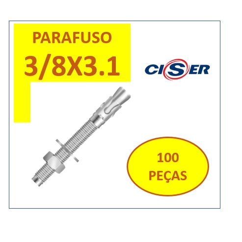 Chumbador Parabolt 3/8 X 3.1/2 Pol Cba Ancora 100 Peças