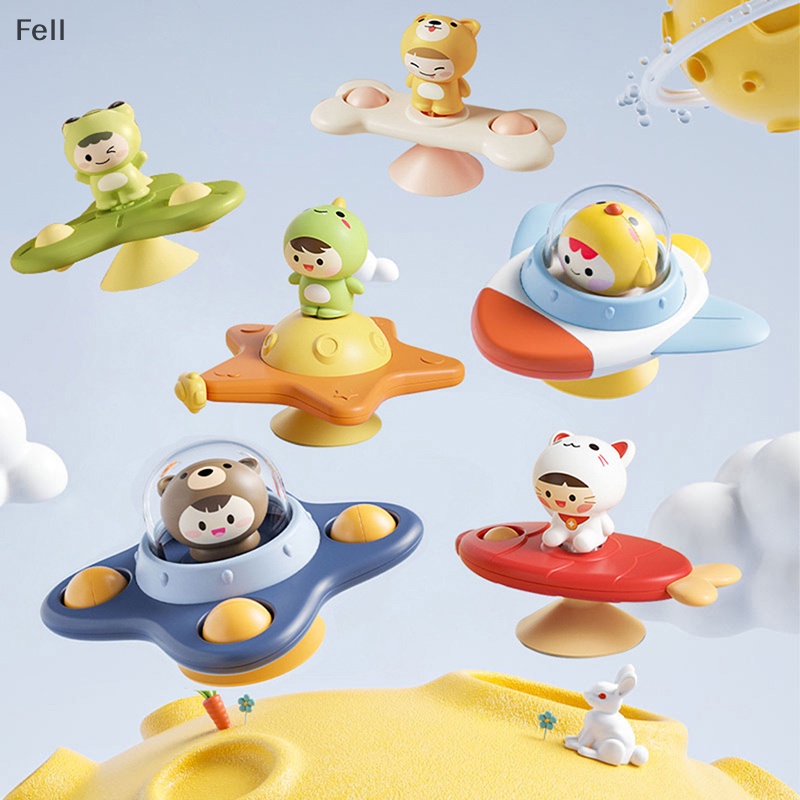 [Fel] Brinquedos Giratórios Para Bebês Crianças Urso Mão Com Ventosa Sensoriais Alívio Do Estresse Jogos Rotag Chocalhos