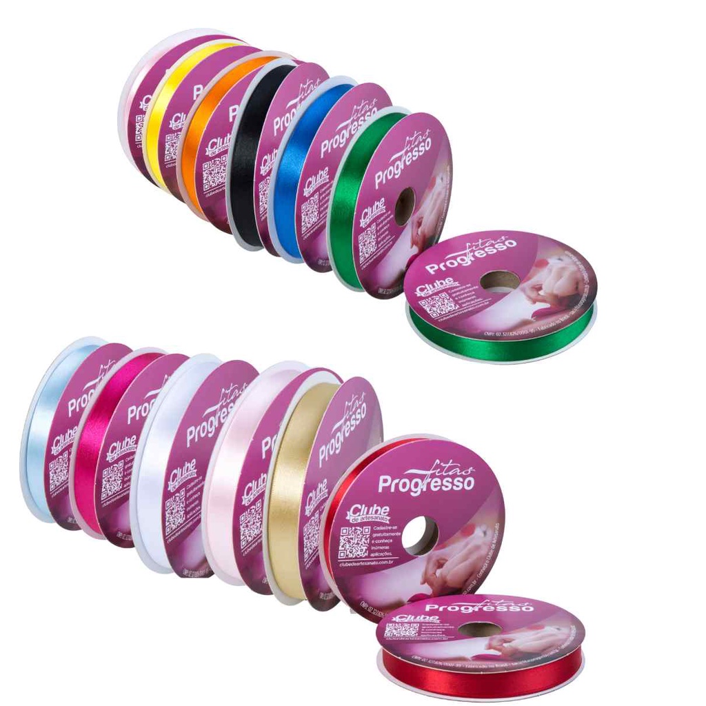 Fita De Cetim Progresso 15mm Rolo 50 Metros Fitas Progresso