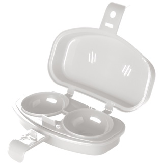 Omeleteira Microondas Dupla Forma De Ovos Poché Branca em Oferta na Shopee