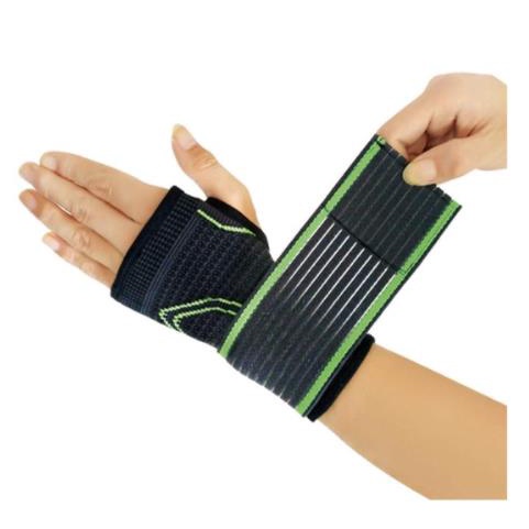 Munhequeira Esportiva Ajustável Compressão Verde Com Dedeira Bandagem Elástica Pulseira de Pulso Mão Tensor de Pulso Tendinite