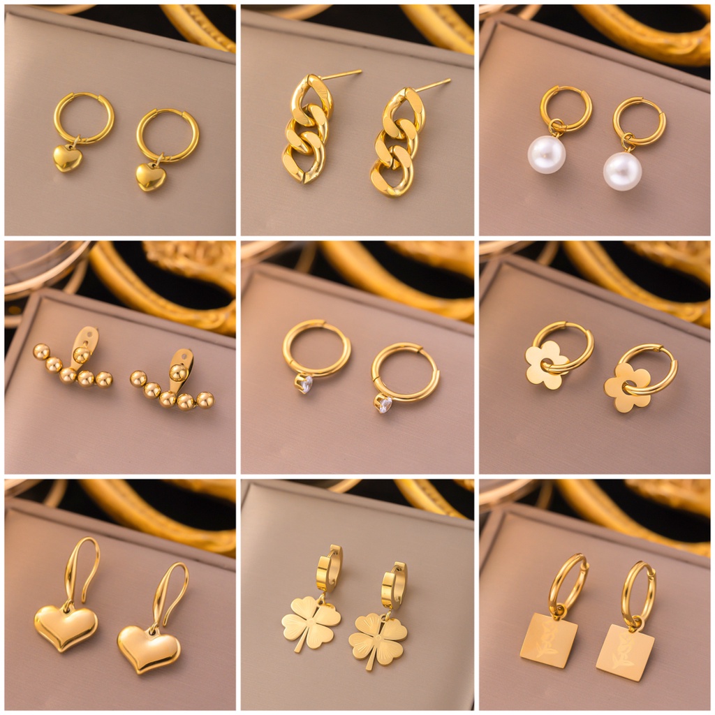 Moda Simples Brincos De Pérola De Aço Inoxidável Temperamento Para Orelha De Coração Acessórios Mulheres em Oferta na Shopee