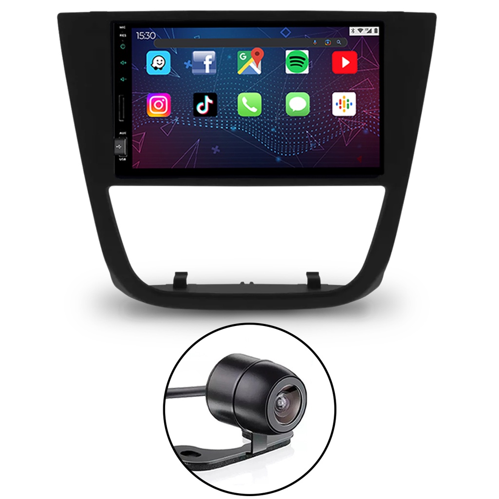 Kit Central Multimídia Tela 7" Câmera Ré Moldura 2Din Gol Voyage G5 2009/2012 Saveiro G5 2010/2013