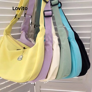 Lovito Bolsa Feminina Lisa Zíper Pendurado Com Enfeites L48BA018 (Branco/Roxo/Verde/Azul/Amarelo/Preto)
