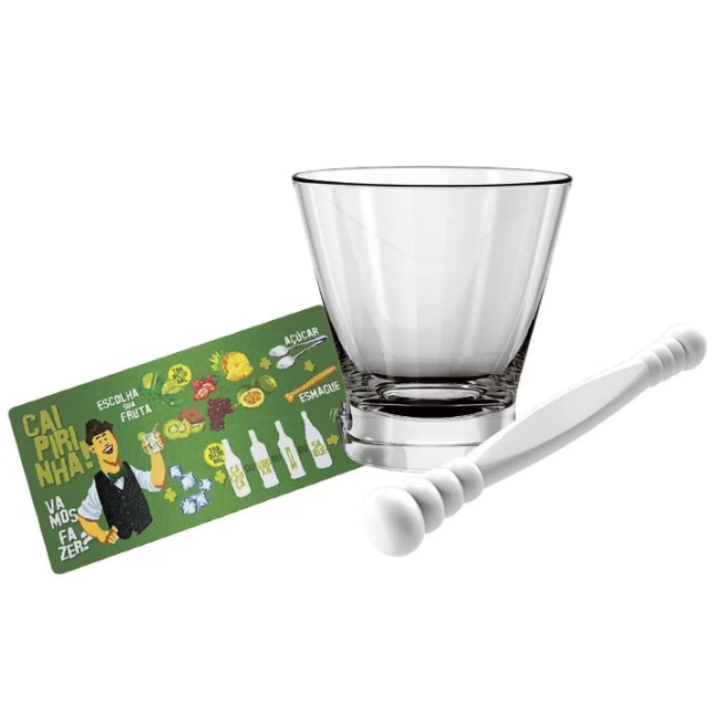 Kit Caipirinha em Vidro e Plástico 3 Peças Wincy