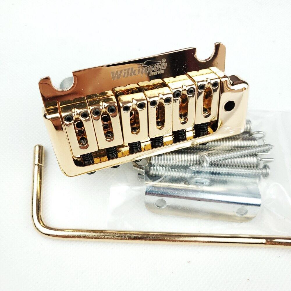 MAI-(Envio Rápido) Wilkinson 2 post point Ouro Duplo Balanço Guitarra Elétrica Tremolo Sistema Ponte Para strat E suhr W