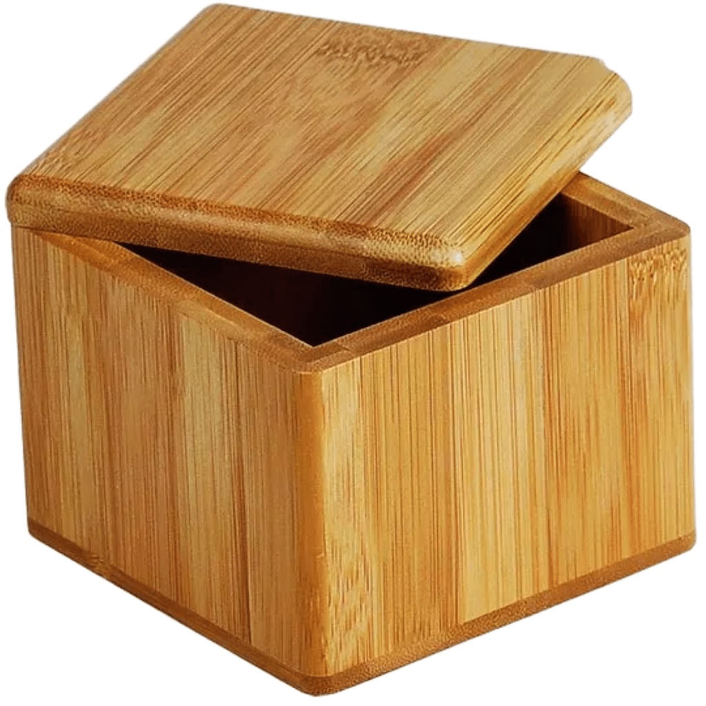 Saleiro com Tampa Giratória 100% Bambú Porta Sal Condimento 450g Welf