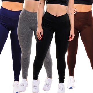 Kit C/ 02 Calça Legging Flanelada Grossa Forrada Peluciada Plus Size P ao G3