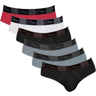 Kit 6 Cuecas Slip Algodão Elastano Zorba
