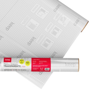 Plastico Adesivo Transparente 0.08mm PVC 45cm x 25m Keep - EI164