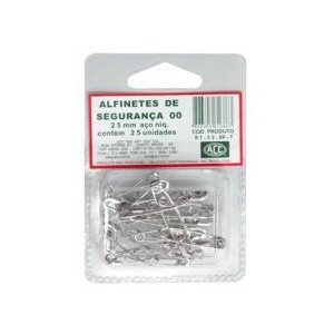 Alfinete de segurança NR 00 com 25 unidades ACC - Stationery