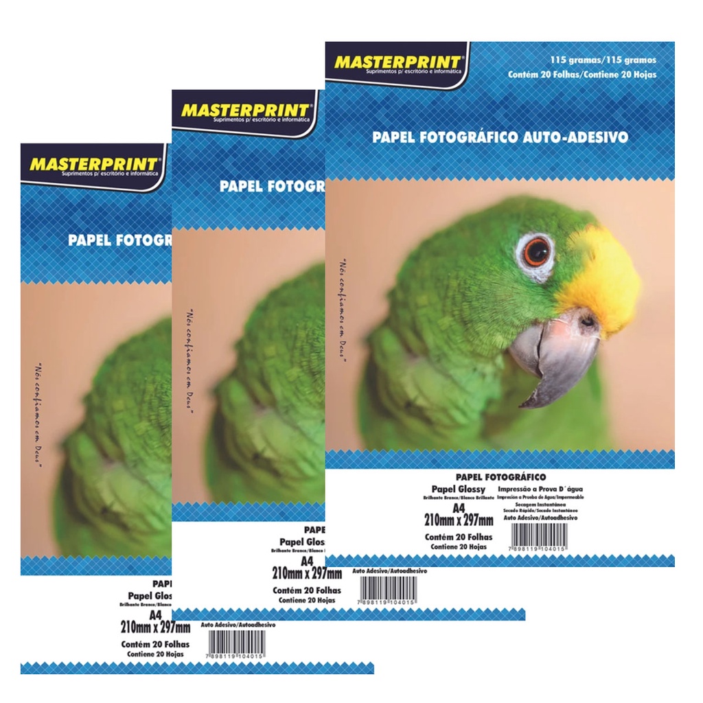 Papel Fotográfico Adesivo A4 Glossy 115g 60 Folhas Inkjet À Prova D´água em Oferta na Shopee
