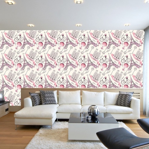 Papel De Parede Lavável Adesivo Paris 300x52cm Vertical achadinhos da shopee casa