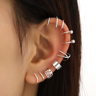 12 Pcs/Set Fashion Ear Cuff Cartilage Clip Brincos Conjunto De Para Mulher De Orelha Da Tendência Fake Non-Piercing Jewelry Gift