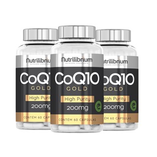 Kit 3x Coenzima Q10 Coq10 Ubiquinona 200mg Gold 180 Cápsulas 3 Meses Nutrilibrium
