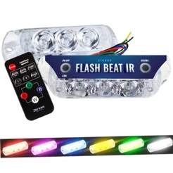 Par Strobo Flash Beat IR c/ Central e Controle Remoto o Led Pisca Conforme a Batida do Som ZD-SFB-IR