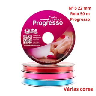 Fita Cetim Nº5 22 mm Rolo com 50 Metros Progresso