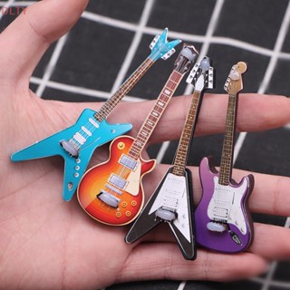 DL Doll House Mini Simulação Casa Guitarra Elétrica Popular Cena Miniatura TY