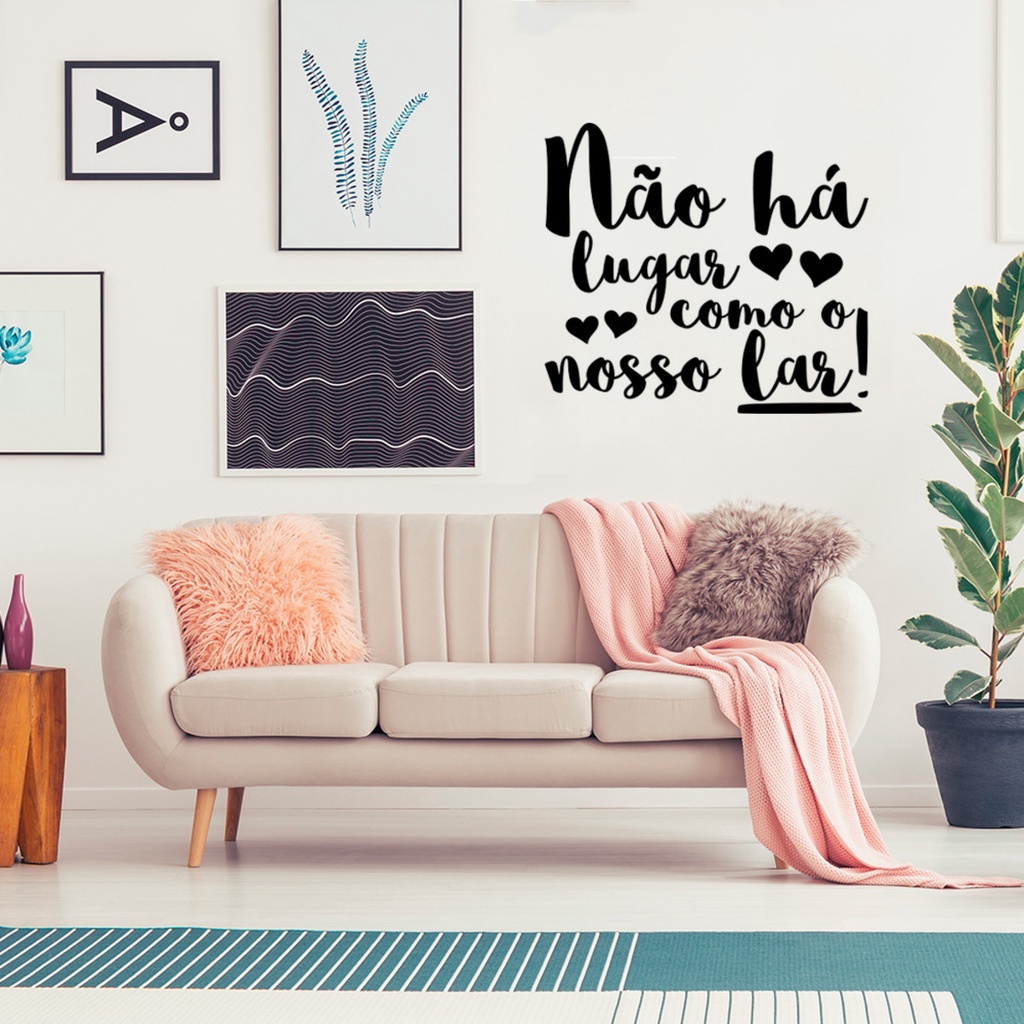 Adesivo para casa Frase " Não há lugar como nosso lar " Decoração sala, Casa