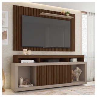 Rack Com Painel Para TV até 65 Polegadas Marrom Life Caemmun em Oferta na Shopee