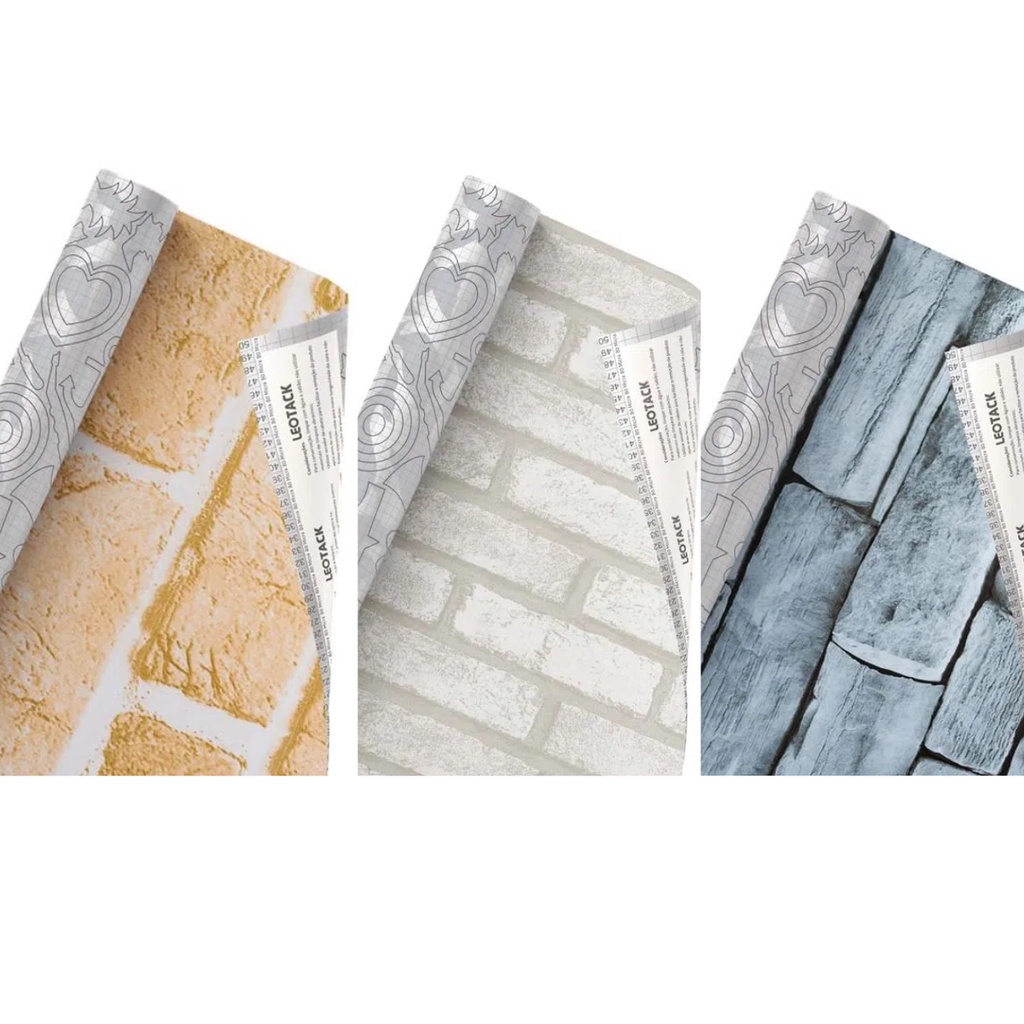 Papel de Parede Contact Tijolos de Pedra Adesivo 10mX45cm - Leo Tack em Oferta na Shopee
