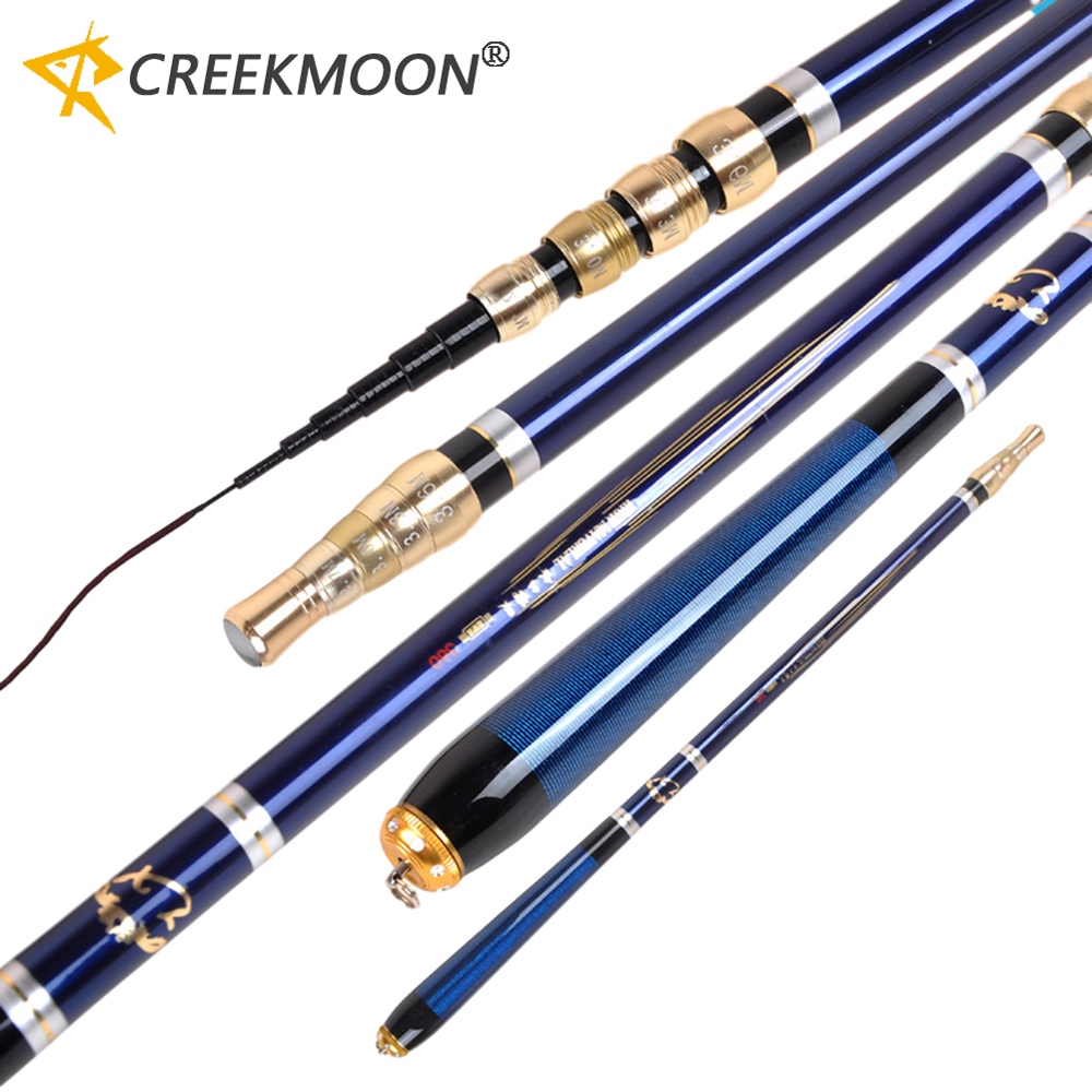 3.6-7.2M Vara De Pesca Telescópica Com Comprimento De Posicionamento Ajustável Carbono Ultra-Curto Corrente Dura Leve