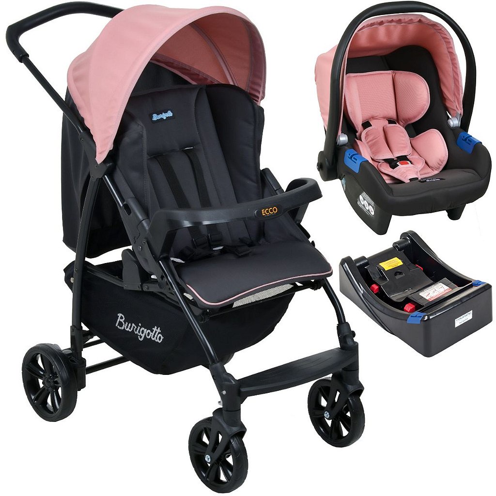 Carrinho de Bebe Burigotto Ecco Bebe Conforto Base CZ Rosa em Oferta na Shopee