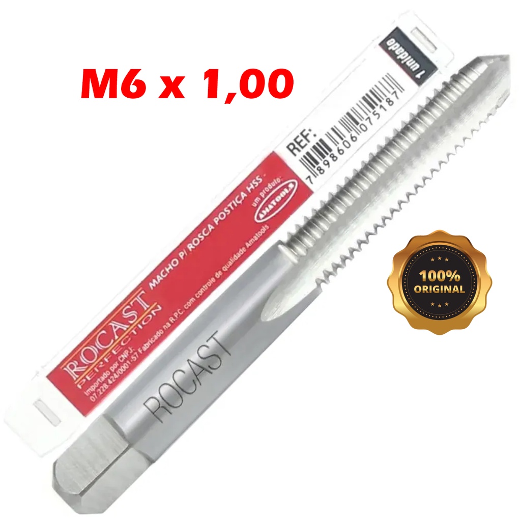 Macho Aço rapido para Helicoil Rosca postiça 6x1,00mm Rocast 256,0002 em Oferta na Shopee
