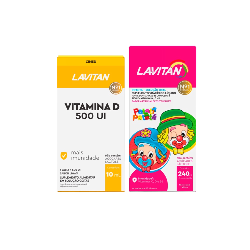 Vitamina D Lavitan 500Ui E Infantil Gotas Tutti Frutti