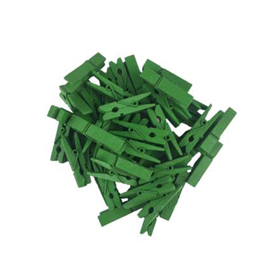 Mini Prendedor de Madeira Verde 3,5cm - 50 unidades - Rizzo - Home & Living