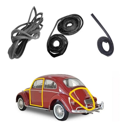 Borracha Porta + Capo + Tampa Motor Para Colar Fusca Todos