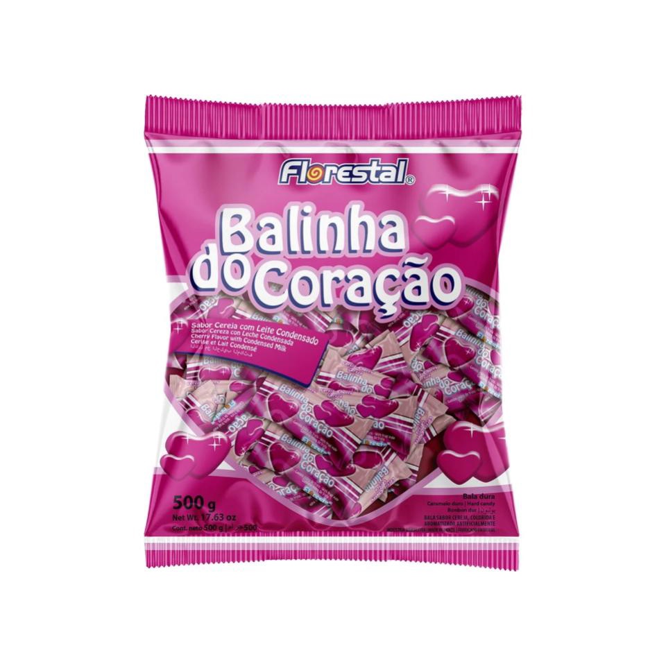 Balinha do Coração Cereja com Leite Condensado 500g