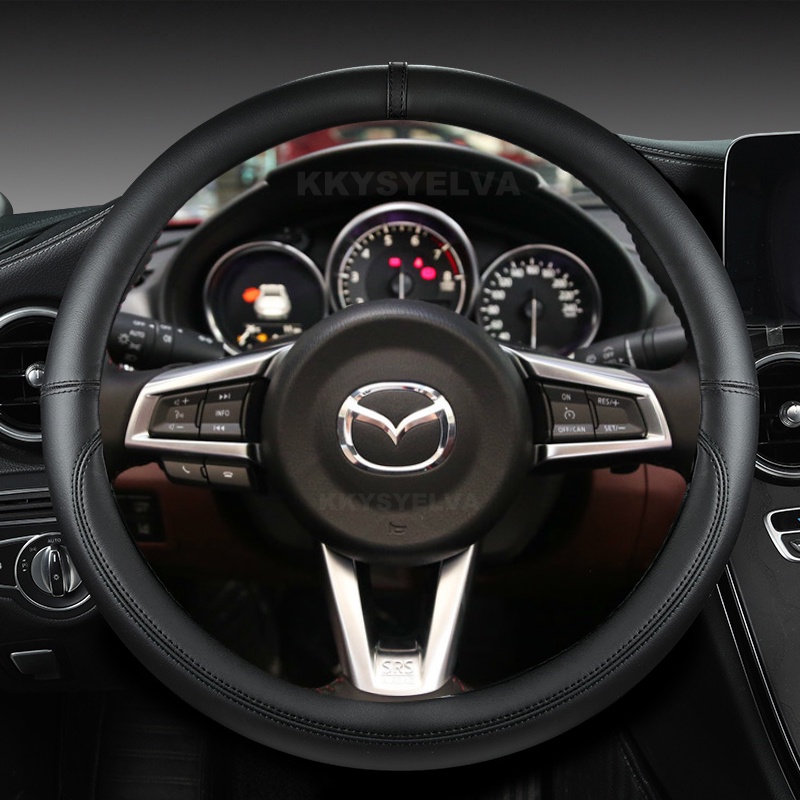 Capa De Couro De Microfibra Para Volante De Carro , Antiderrapante , 38cm , Mazda MX5 MX-5 2016 2017 2018 2019 2020 2021