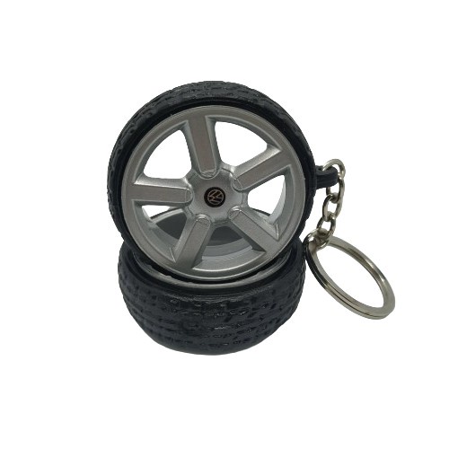 Chaveiro de Roda Miniatura Gol GTi Tubular com Pneu Borracha