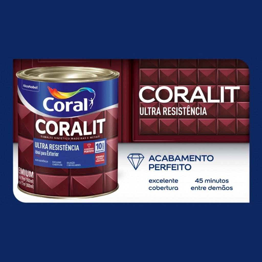 Coralit Esmalte Sintético Madeira e Metais Preto várias cores 900ml - Coral · foto 2