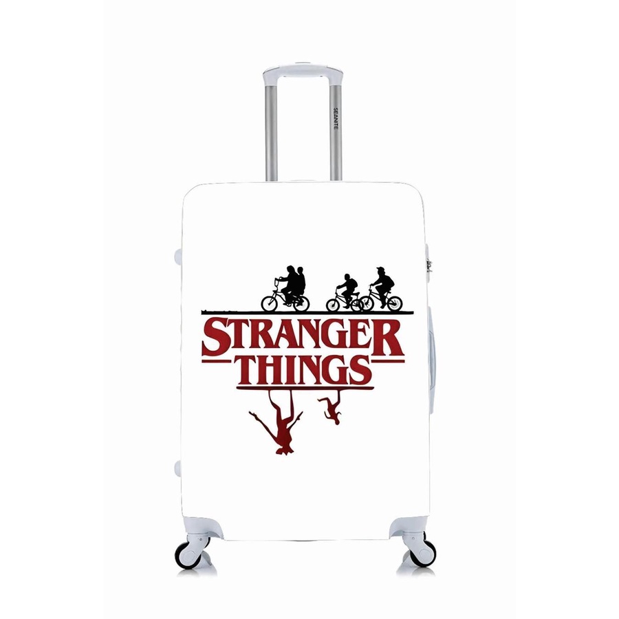 Capa Protetora Para Mala Viagem Personalizada Pequena Stranger Things Letreiro