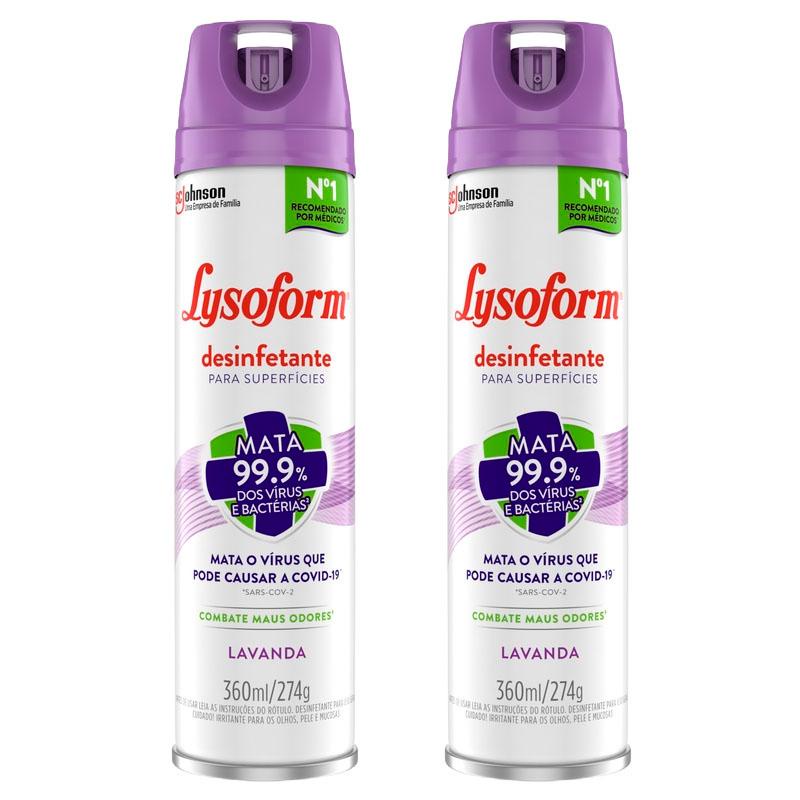 Kit 2 Lysoform Aerossol Uso Geral Lavanda 360ml em Oferta na Shopee
