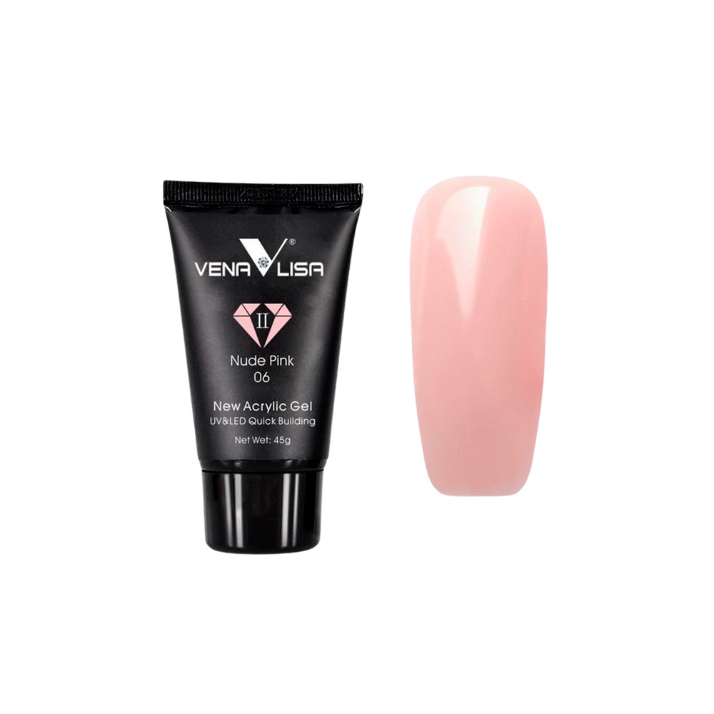 Polygel para Alongamento de Unhas Nude Pink 45g Venalisa