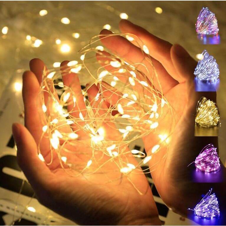 3m 5m LED lâmpada fio bateria-100m fio de cobre decorativo/várias cores com/prata/pisca pisca natal/lâmpada led/fio de fada