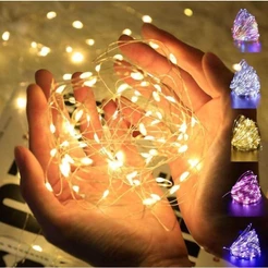 2 peças/3m 5m fio de luz LED bateria-100m fio de cobre decorativo/várias cores com/prata