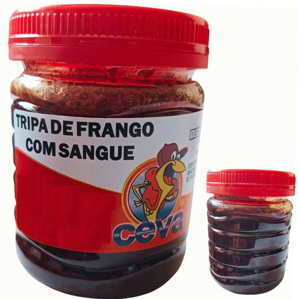 Isca para Pesca Tripa de Frango Desidratada com Sangue para Tilapia Traira Pacu Tambas Cacharas Pintados