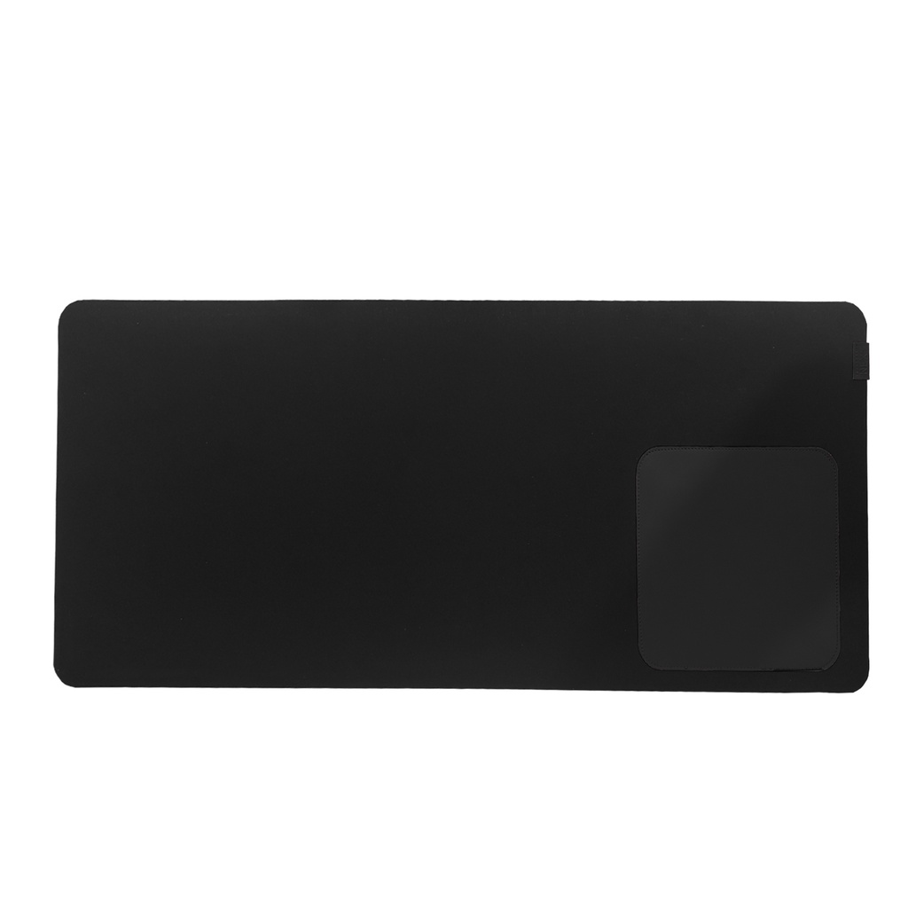 Desk Pad Grande Feltro com Mouse Pad Couro Preto