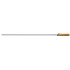 Espeto Simples 85cm Mor Churrasco Aço Cromado Cabo Madeira