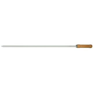 Espeto Simples 85cm Mor Churrasco Aço Cromado Cabo Madeira